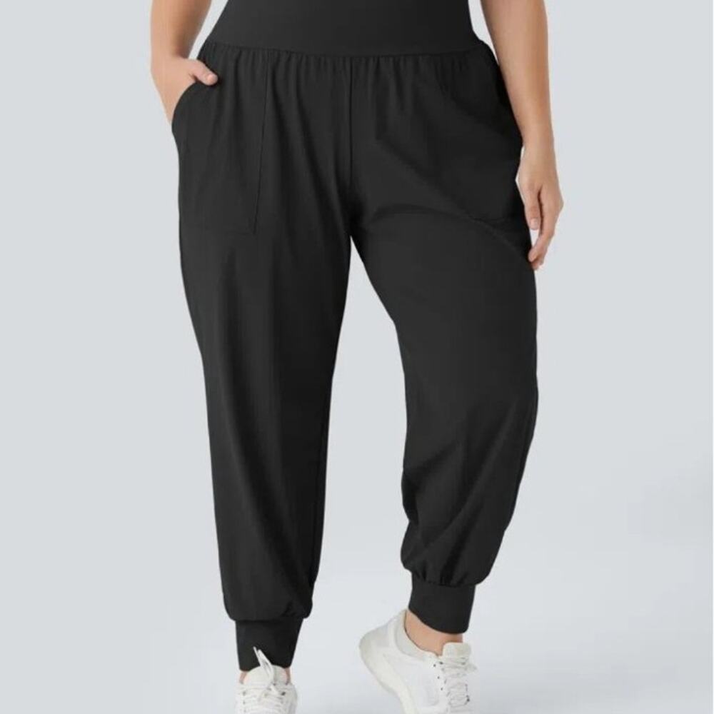 Halara High Waisted Plain Side Pocket Yoga Joggers black size XL NWT
